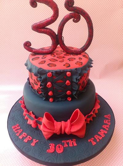 Leopard print corset and garter cake - Cake by Kazza