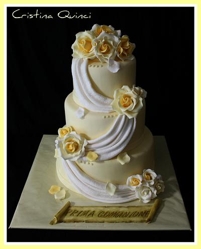 yellow rose cake - Cake by Cristina Quinci