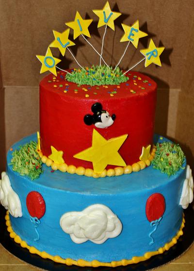 Mickey Mouse tiered cake - Cake by Nancys Fancys Cakes & Catering (Nancy Goolsby)