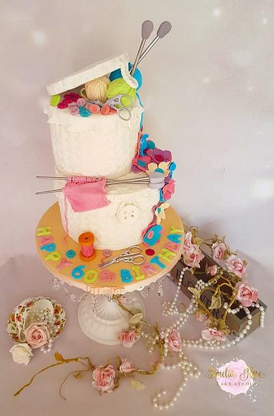 Knitting basket - Cake by Amelia Rose Cake Studio