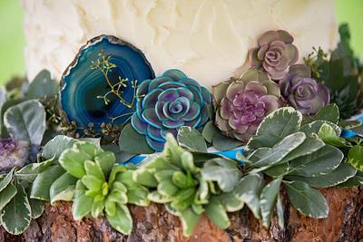 Textured Succulent Wedding Cake - Cake by Kendra's Country Bakery