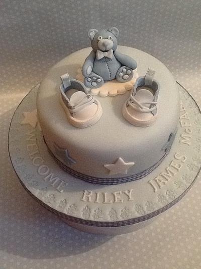 Baby Bootee Christening Cake - Cake by K Cakes