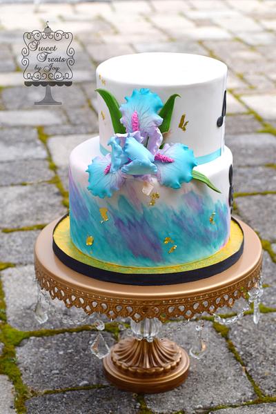 Watercolored Iris - Cake by Joy Thompson at Sweet Treats by Joy