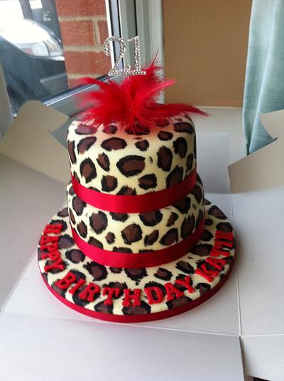 Leopard print 21st - Cake by jodydv