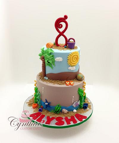 Beach themed cake - Cake by Cynthia Jones