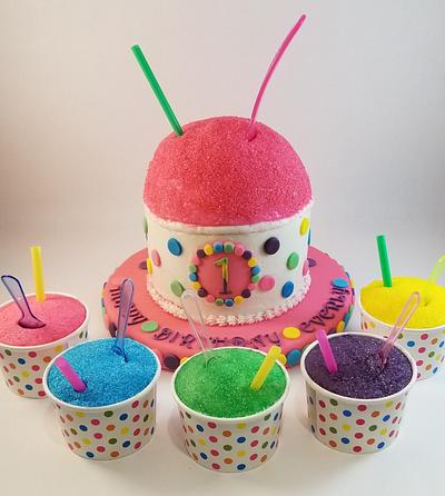 1st birthday Snowball smash cake & cupcakes - Cake by Eicie Does It Custom Cakes