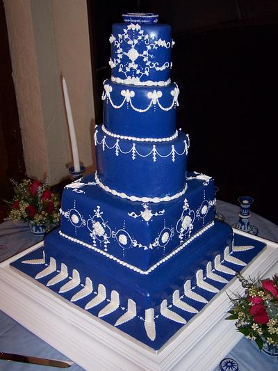 Wedgwood blue wedding cake - Cake by Jenniffer White