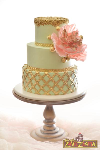 Mint & Gold Wedding Cake - Cake by Nasa Mala Zavrzlama