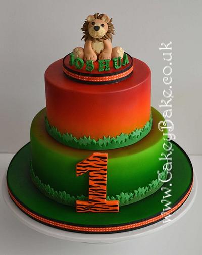 Airbrushed Jungle 1st Birthday Cake - Cake by CakeyBake (Kirsty Low)