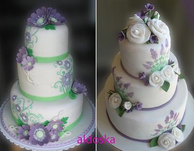  White, lavender and green - Cake by Alena