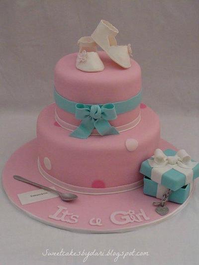 Tiffany Themed Baby Shower Cake - Cake by SweetCakesbyDari