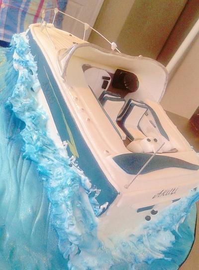 Speed boat. - Cake by THE BRIGHTON CAKE COMPANY