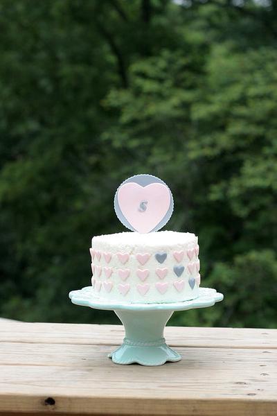 Pink and Mint Hearts - Cake by SarahBeth3