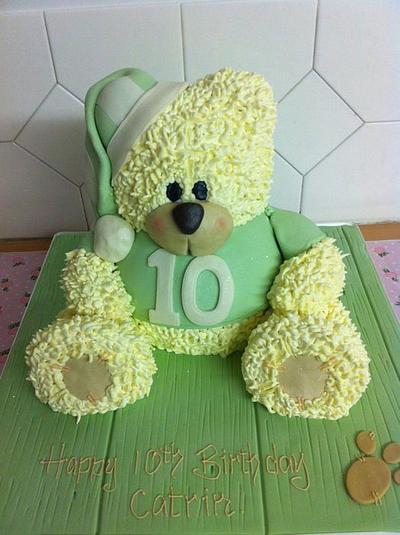 3D white teddy cake - Cake by clare galvin