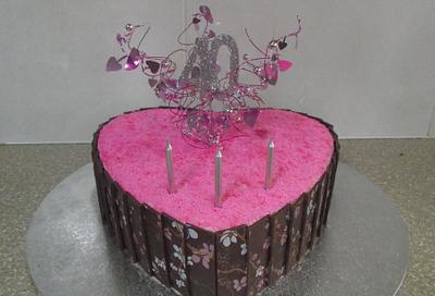 Pink Chocolate Heart - Cake by CakesbyCorrina