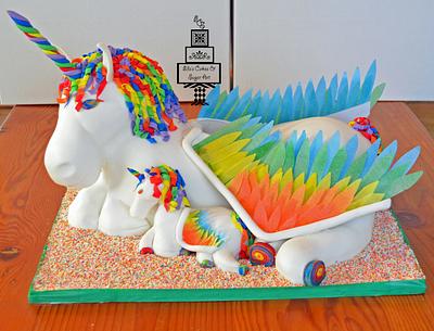 Pegacorn mother and baby  - Cake by EllasCakesAndSugarArt