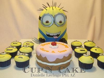 Minion cake and cupcakes - Cake by Danielle Lechuga