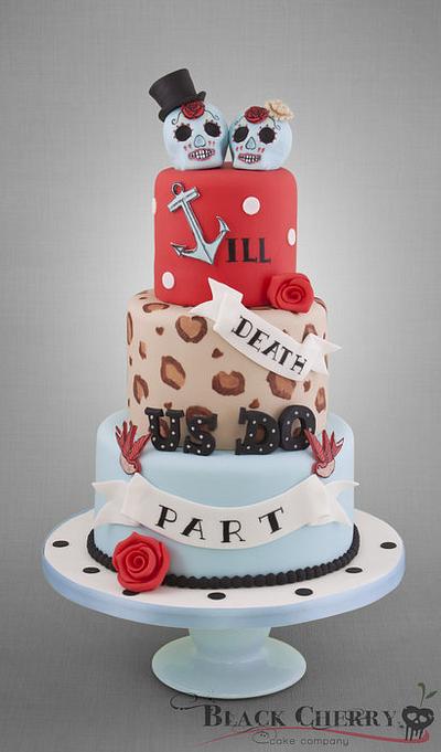 Rockabilly Sugar Skulls Wedding Cake - Cake by Little Cherry