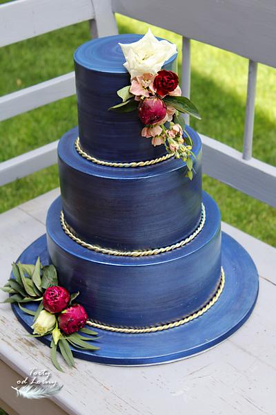 Navy blue wedding cake - Cake by Lorna
