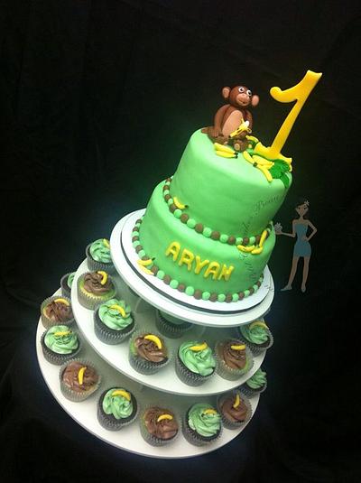 First Birthday Monkey - Cake by Beau Petit Cupcakes (Candace Chand)