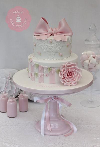 Pretty Bow Cake - Cake by Paulacakecouture