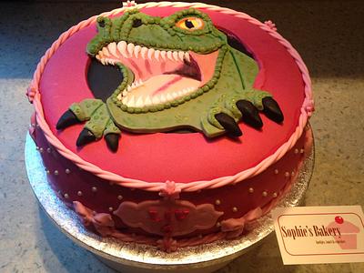 T-Rex girl cake - Cake by Sophie's Bakery