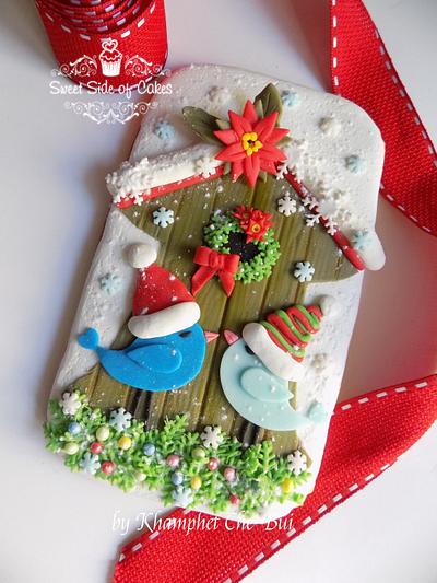 Christmas Love Birds @Advent Calendar 2016 Collaboration - Cake by Sweet Side of Cakes by Khamphet 