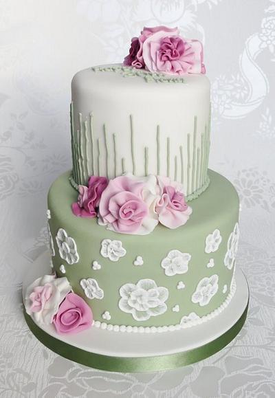 Ruffle Flower 30th Cake - Cake by Pam 