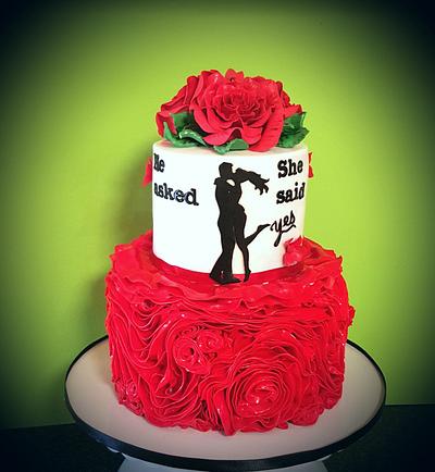 He asked, She said yes  - Cake by The Custom Piece of Cake