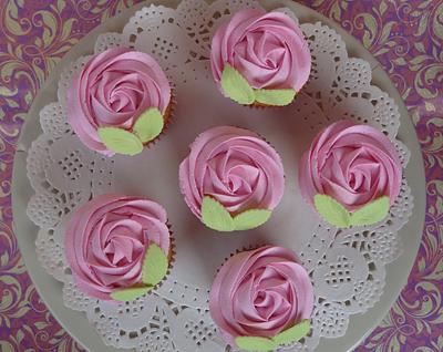 pink rose cupcakes - Cake by daman soni