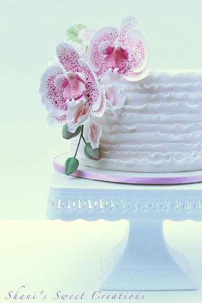 Orchids and Sweet peas - Cake by Shani's Sweet Creations