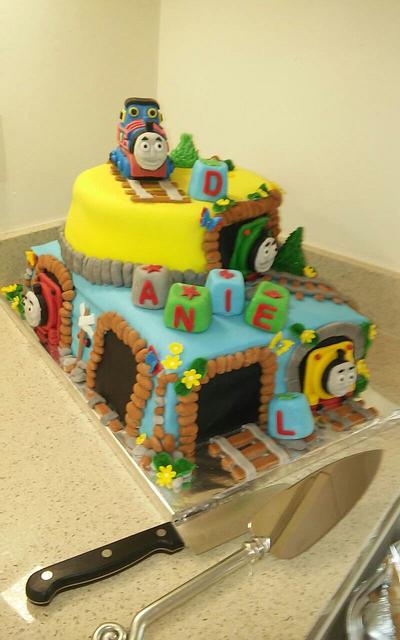 Christening Thomas cake - Cake by LouiseS