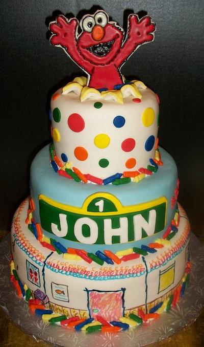 Elmo's World !st Birthday - Cake by Tracy's Custom Cakery LLC