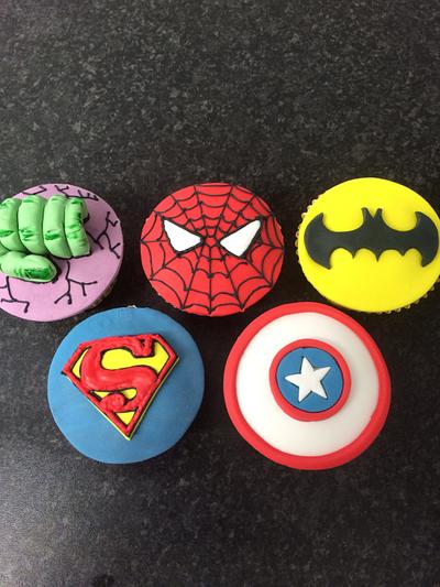 Super Hero's cupcakes - Cake by Paul of Happy Occasions Cakes.