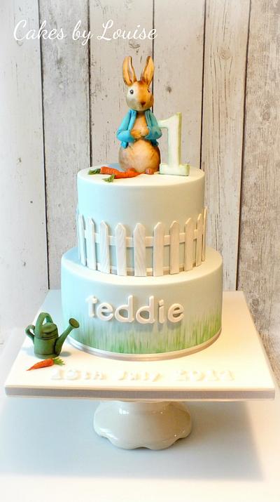 Peter Rabbit christening cake - Cake by Louise Jackson Cake Design