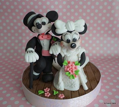 Wedding couple Mickey and Minnie - Cake by marja