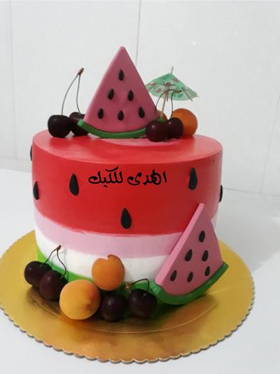 كعكة البطيخ - Cake by Alhudacake 