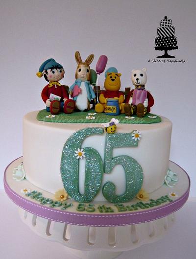 Winnie the Pooh, Peter Rabbit, Noddy & Rupert the Bear  - Cake by Angela - A Slice of Happiness