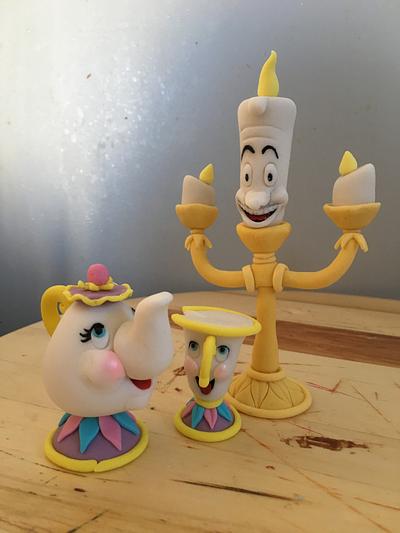 Mrs Potts, Chip and Lumiere - Cake by Rianne
