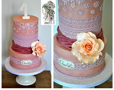 Elegant first birthday cake - Cake by Hajnalka Mayor