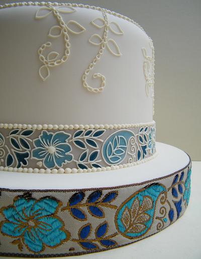 Embroidered Cake - Cake by Mandy's Sugarcraft