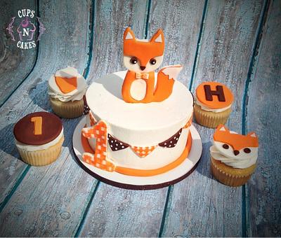 Fox First Birthday - Cake by Cups-N-Cakes 