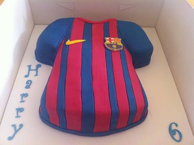 Barcelona FC Football Shirt Cake - Cake by Sweet Treats of Cheshire