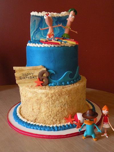 Phineas & Ferb surfing - Cake by Dani Johnson
