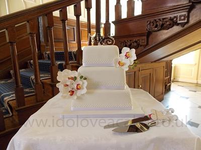 Orchid Wedding Cake - Cake by IDoLoveaCake