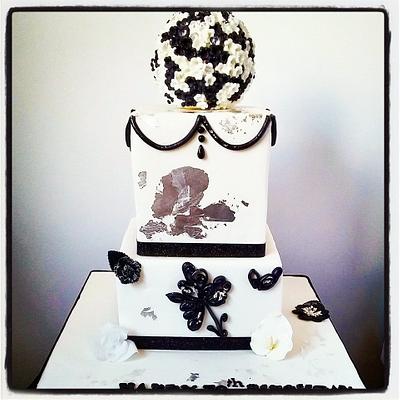 Black White and Silver - Cake by Danijela Lilchickcupcakes