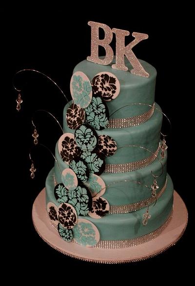 4 tier Damask Birthday cake  - Cake by Jewell Coleman