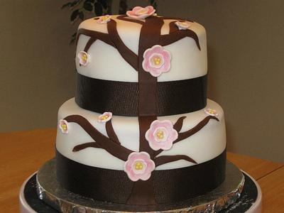 Cherry Blossom Bridal Shower Cake - Cake by Becky Pendergraft