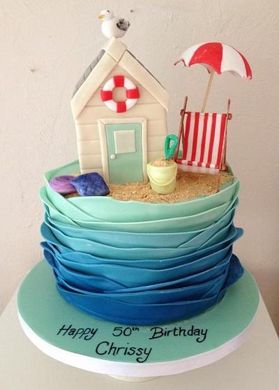  A beach hut themed cake - Cake by Alison Lee