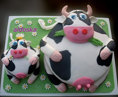 Cow and calf - Cake by Alena